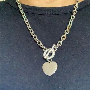 Thick silver plated chain necklace